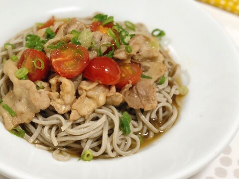 冷やし蕎麦♪アレンジ肉蕎麦です☆